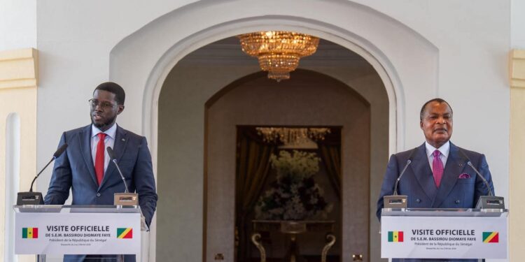 Sassou N’Guesso et Faye réaffirment leur volonté de renforcer l’axe Brazzaville–Dakar